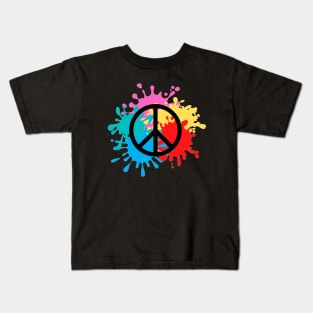 Colorful paintball shot peace symbol - Inspirational Kids T-Shirt